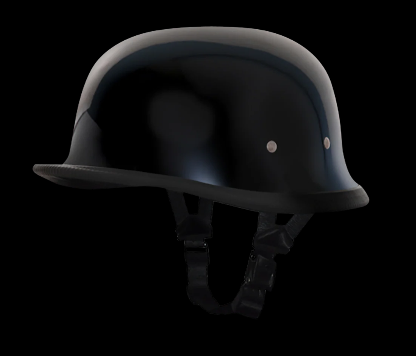German Hi Gloss Black Helmet