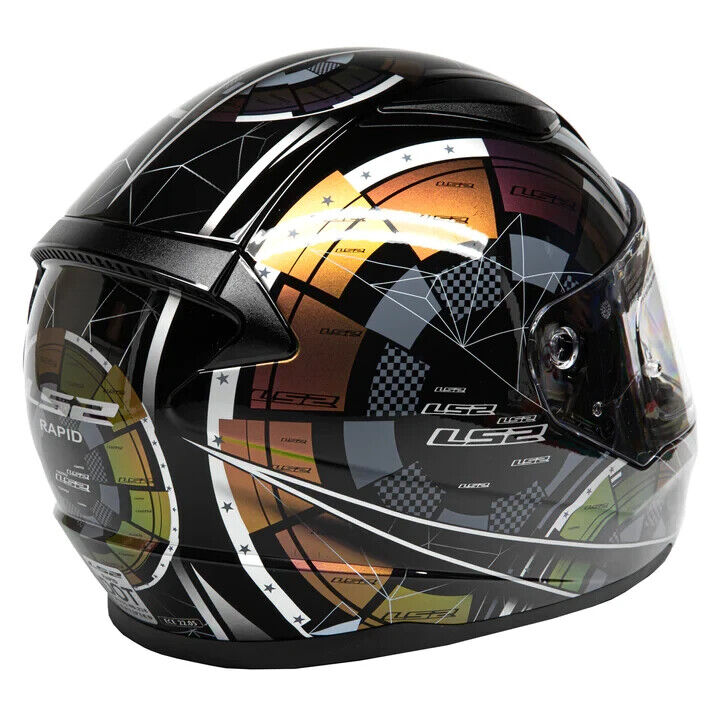 LS2 Rapid FF353 Tech 2.0 Chameleon Motorcycle Helmet Black/Green XL