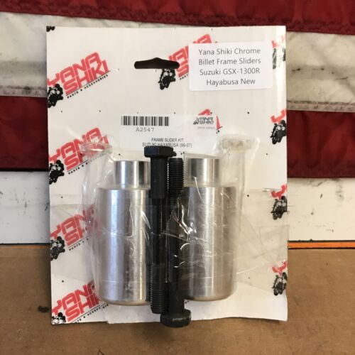 Yana Shiki Chrome Billet Frame Sliders Suzuki GSX-1300R Hayabusa New