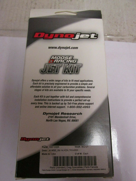 Moose Racing DYNOJET Jet Kit 1007-0335 Stage 1