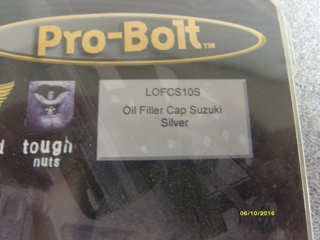 NEW!! Pro Bolt Alloy Oil Filler Cap Suzuki Silver  P/N LOFCS10S