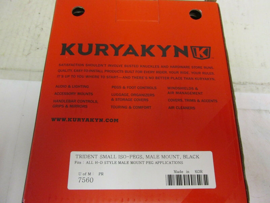 Kuryakyn TRIDENT SMALL ISO Pegs and mount 1620-1078 7560 1 1/4" Clamps