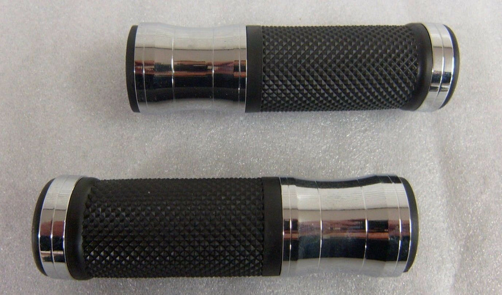BILLET SBL GRIPS CHROME PLATED/BLACK RUBBER