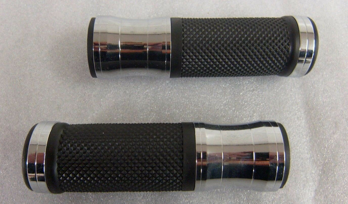 BILLET SBL GRIPS CHROME PLATED/BLACK RUBBER