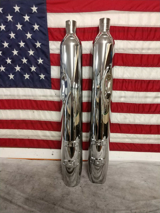 1995-2016 Harley David Touring Stock Exhaust Muffler Slip Ons Chrome