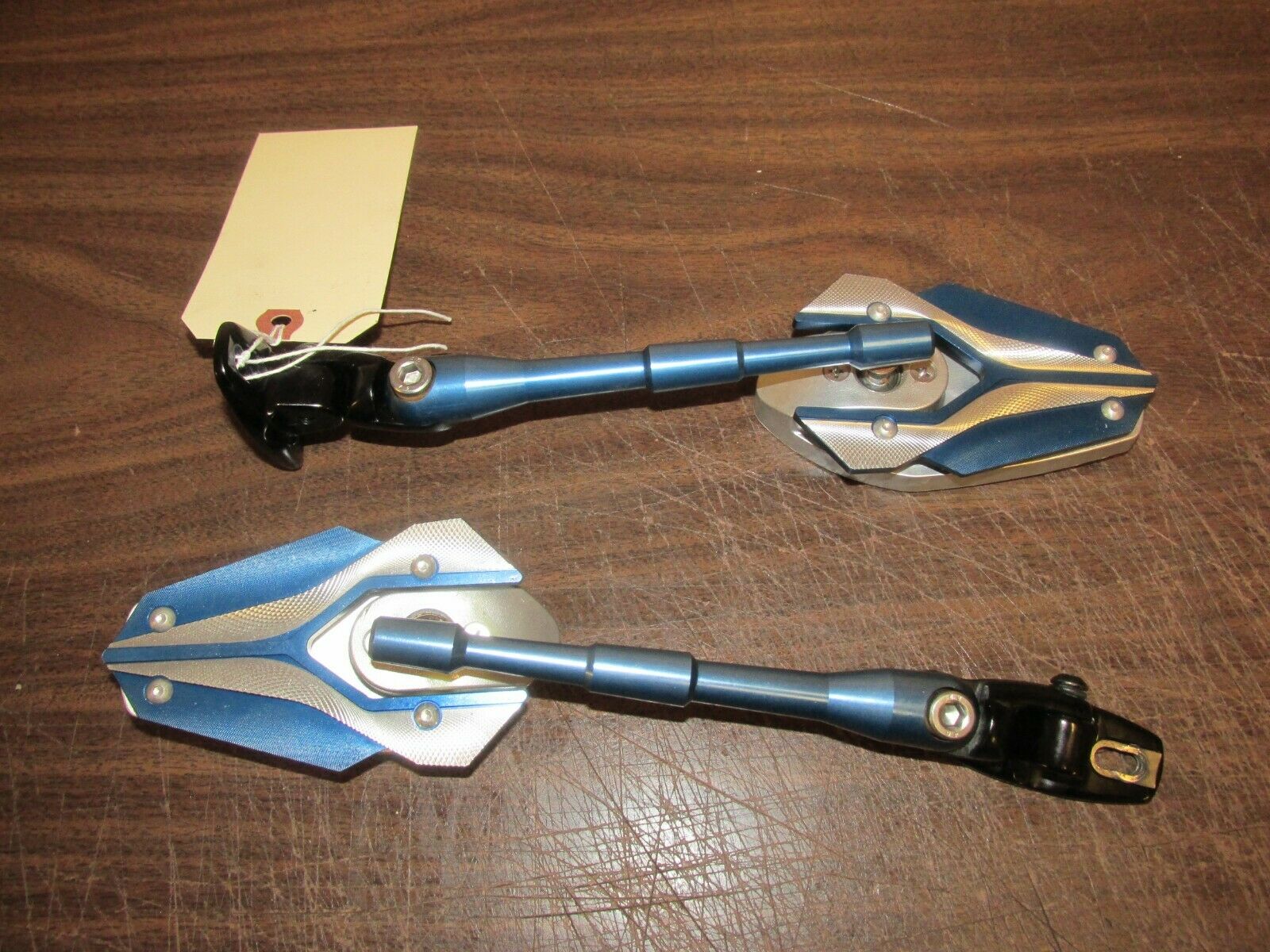 Custom BLUE ANODIZED Motorcycle Mirrors Universal Rear View Mirrors