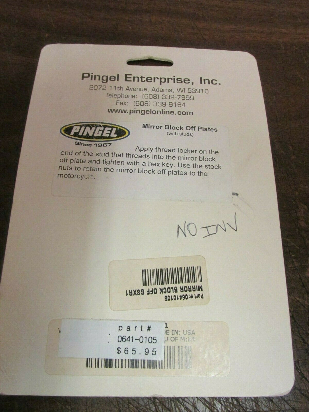 Pingel Mirror Block-off Plates Yamaha  Dragbike  Drag Bike  0641-0105