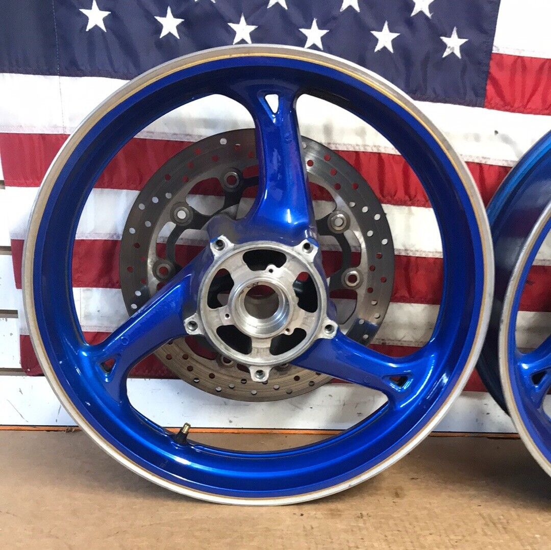 2008-2020 Suzuki Hayabusa Gen 2 Busa Front Rear Wheel Set Blue (2013)