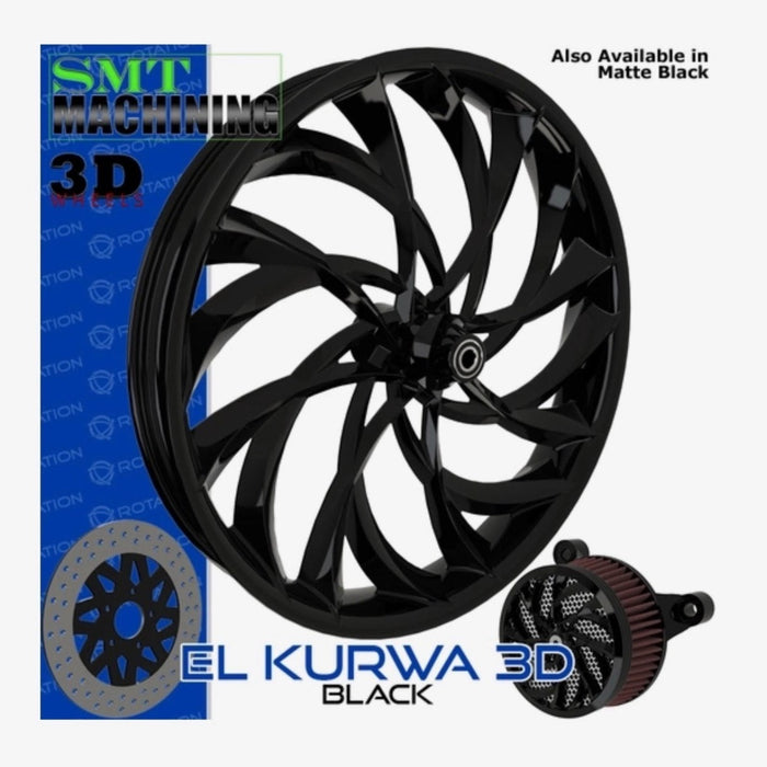El Kurwa 300S Gloss Black Powdercoat Front and Rear Wheels - Suzuki GSXR1300D Gen2