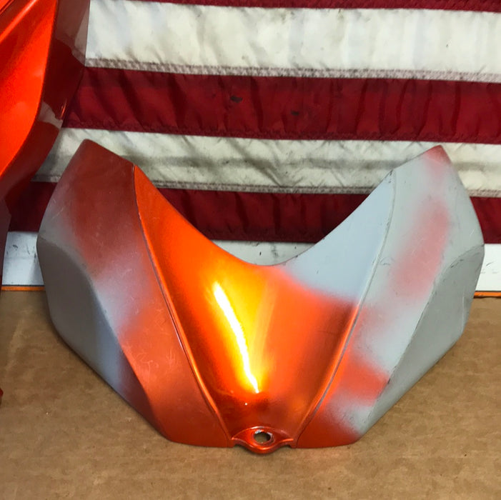 2007-2008 Suzuki GSXR 1000 Tank Fairing and Left Mid Upper Fairing Orange