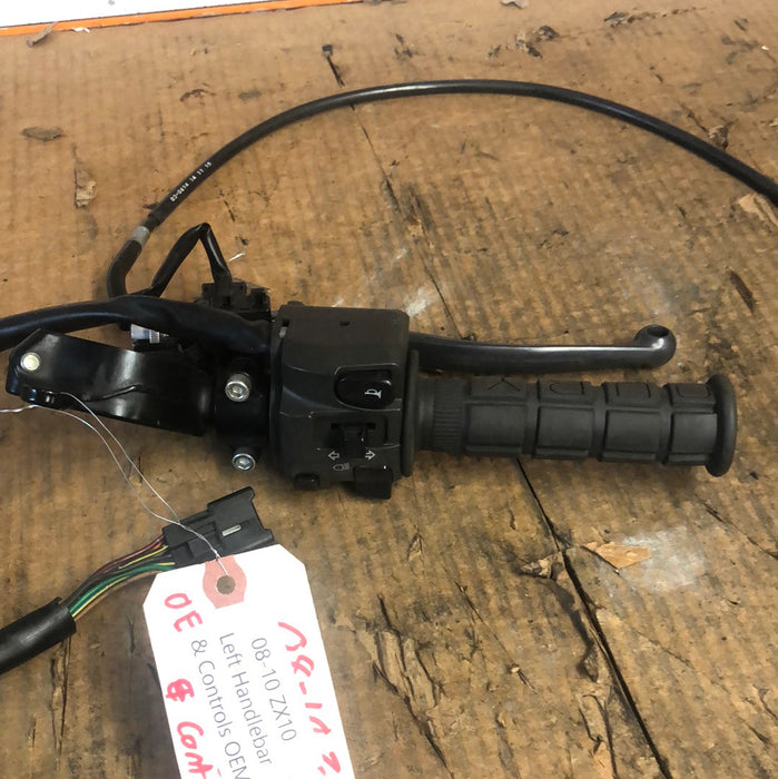 08-10 ZX10 Left Handlebar & Controls OEM