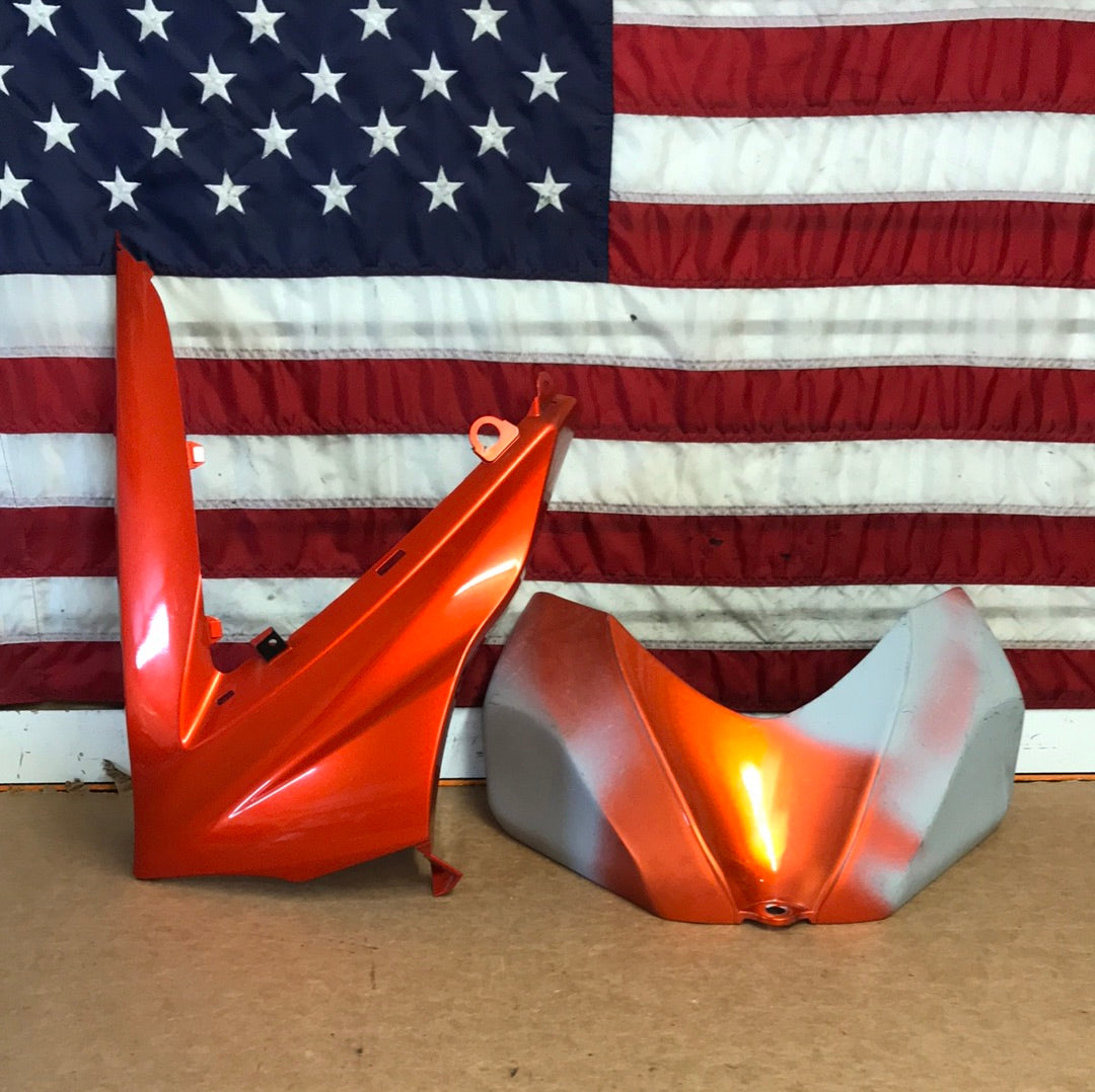 2007-2008 Suzuki GSXR 1000 Tank Fairing and Left Mid Upper Fairing Orange