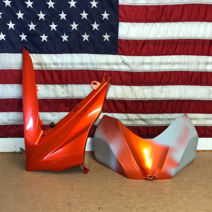 2007-2008 Suzuki GSXR 1000 Tank Fairing and Left Mid Upper Fairing Orange