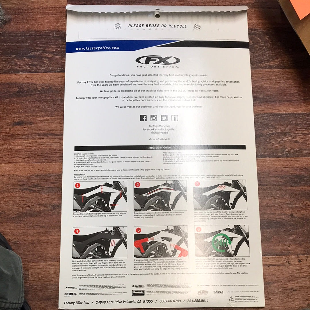 4302-6303 24-01230 Yamaha EVO 18 Factory Effex Graphic Kit Blue/Black
