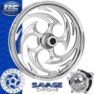 RC SAVAGE 360D Chrome Front and Rear Wheels - Yamaha R6